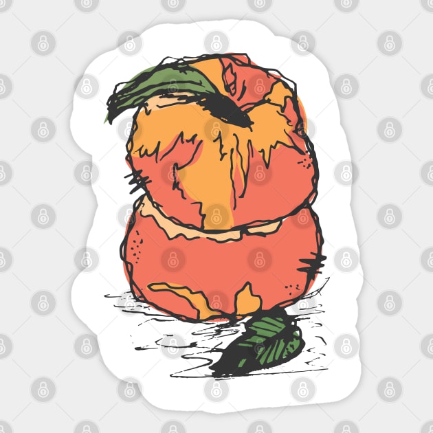 Peaches on top Sticker by linespace-001